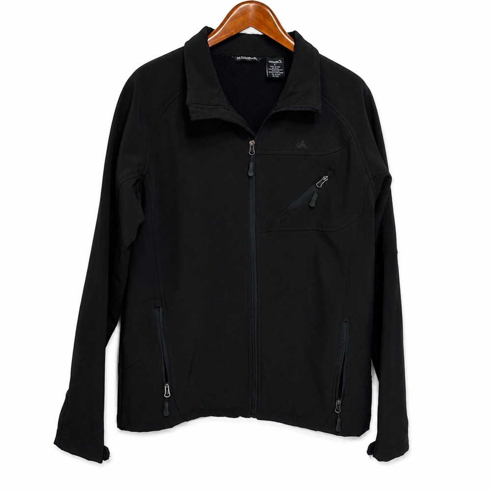 Minus Zero Mens Softshell Jacket Black Full Zip Fleece Lined Size Large